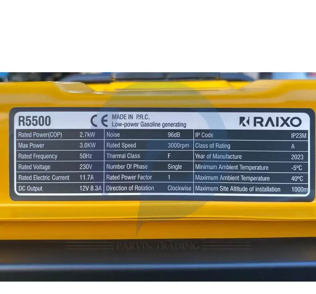موتور برق 3 کیلووات  بنزینی هندلی تکفاز  راکسیو مدل R5500 - تصویر 3