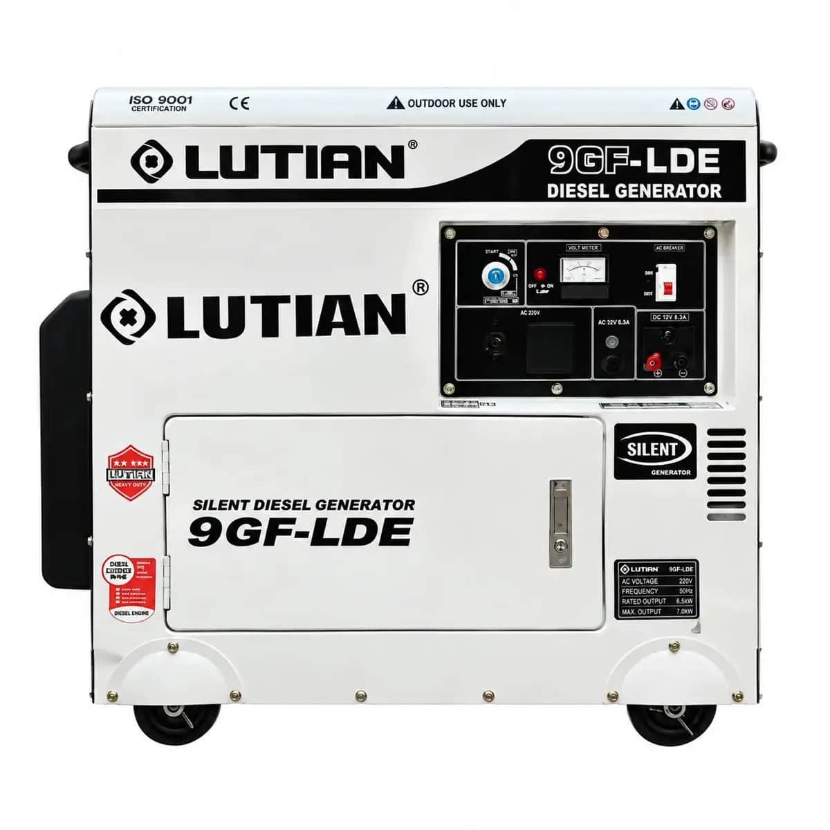 موتور برق 9 کیلووات دیزل سایلنت تک فاز استارتی لوتیان مدل 9GF-LDE